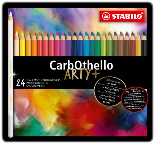 STABILO CarbOthello Lápices de Colores Estuche de Metal de 24 STABILO CarbOthello Lápices de Colores Estuche de Metal de 24