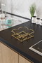 Aberto Design Servilletero Dorado Metal Elegante Sofisticado Adorno Mesa Comedor 7 x 20 x 20 cm