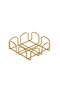 Aberto Design Servilletero Dorado Metal Elegante Sofisticado Adorno Mesa Comedor 7 x 20 x 20 cm