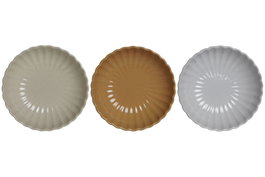 DKD Home Decor Surtido de 6 Platos de Gres Jaspeados Vintage 24 19x19x4 cm