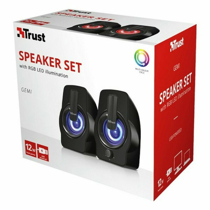 Trust Gemi Altavoces 2.0 RGB 12W Negro