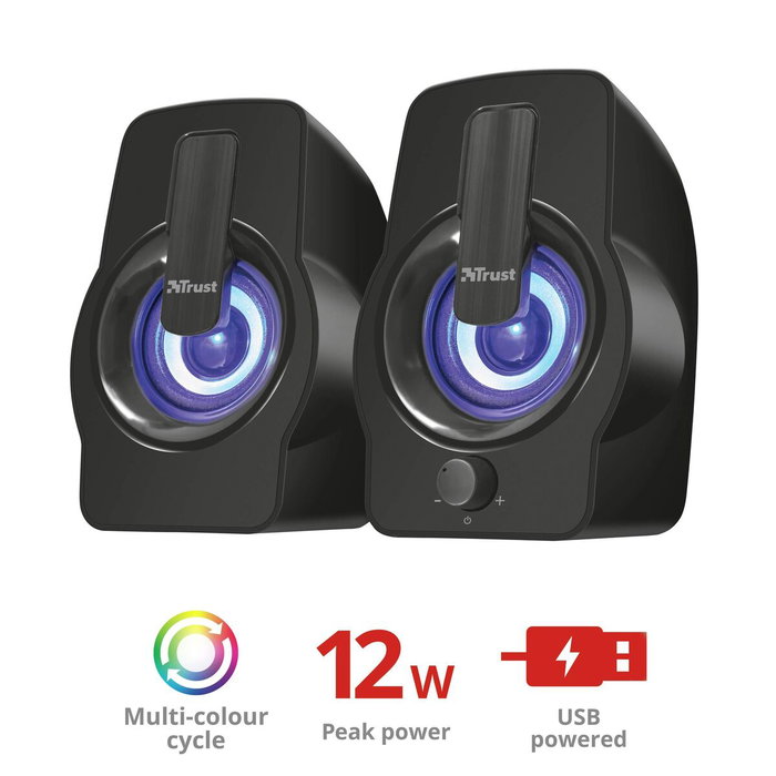 Trust Gemi Altavoces 2.0 RGB 12W Negro