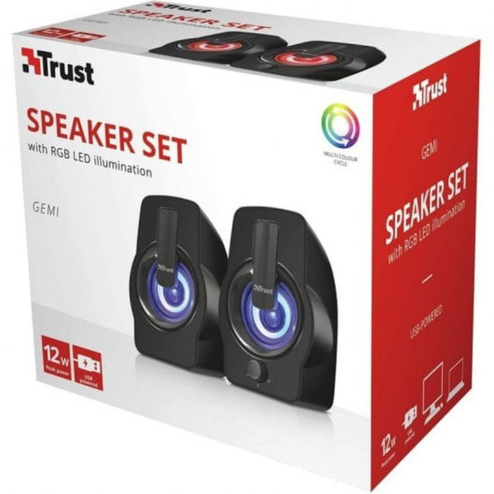 Trust Gemi Altavoces 2.0 RGB 12W Negro