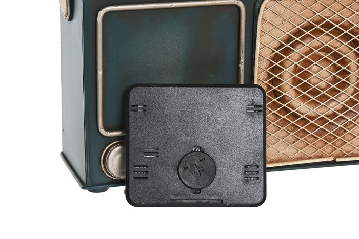 DKD Home Decor Reloj Digital de Metal Verde Oscuro y Dorado con Termómetro y Radio Vintage DKD Home Decor Reloj Digital de Metal Verde Oscuro y Dorado con Termómetro y Radio Vintage