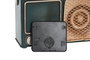 DKD Home Decor Reloj Digital de Metal Verde Oscuro y Dorado con Termómetro y Radio Vintage