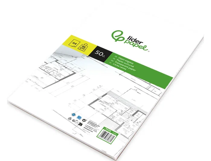 Liderpapel Bloc de papel vegetal 50 hojas 210x297 mm 95 g
