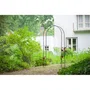 NATURALEZA Pérgola de Acero Galvanizado Lacado Epoxi Negro con Decoración Scroll - H230 x 100 x 37 cm
