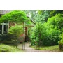 NATURALEZA Pérgola de Acero Galvanizado Lacado Epoxi Negro con Decoración Scroll - H230 x 100 x 37 cm