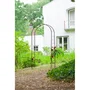 NATURALEZA Pérgola de Acero Galvanizado Lacado Epoxi Negro con Decoración Scroll - H230 x 100 x 37 cm