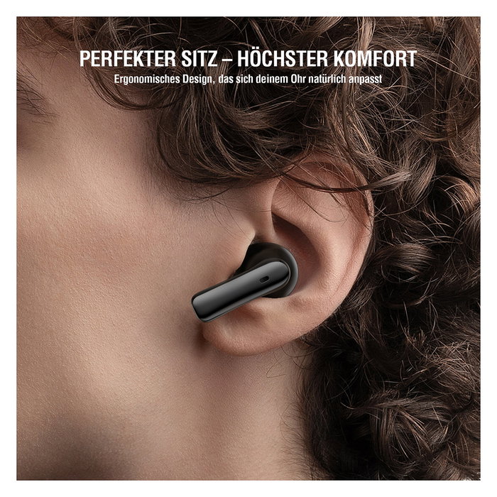 4smarts SkyBuds Air, Auriculares Inalámbricos, Color Negro