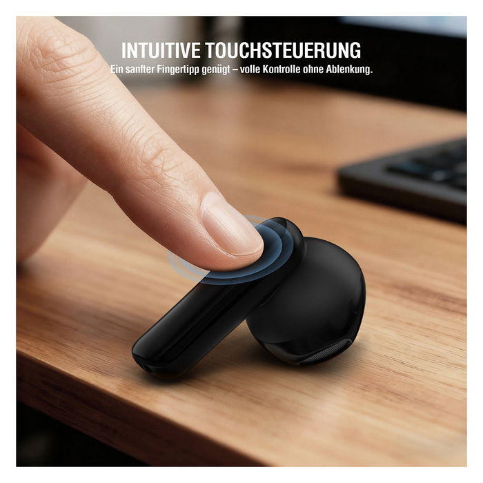 4smarts SkyBuds Air, Auriculares Inalámbricos, Color Negro