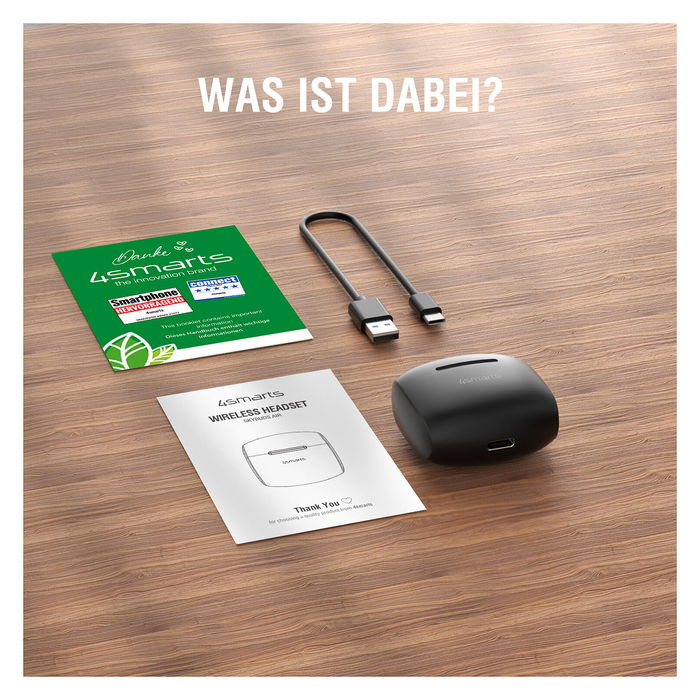 4smarts SkyBuds Air, Auriculares Inalámbricos, Color Negro