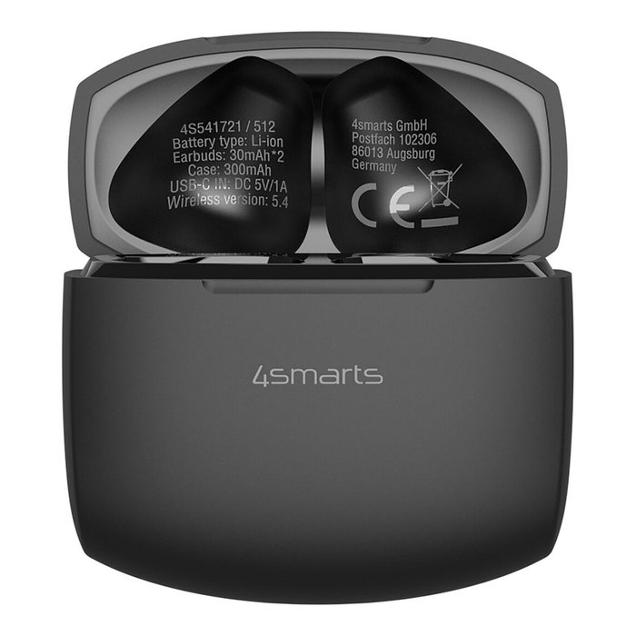 4smarts SkyBuds Air, Auriculares Inalámbricos, Color Negro