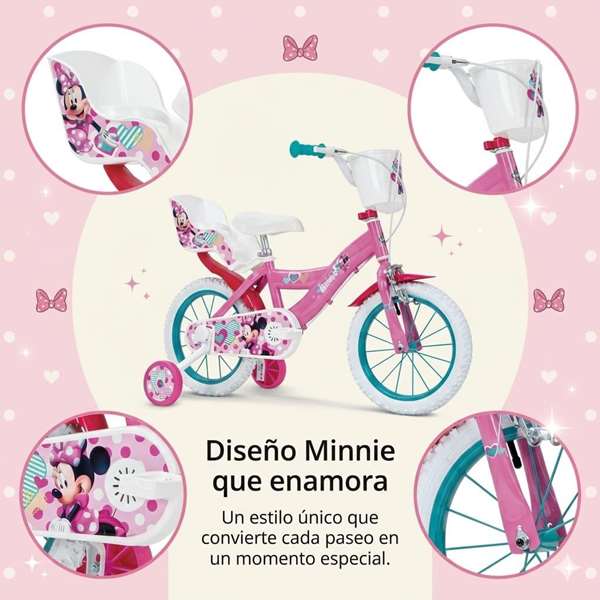 Bicicleta Minnie Huffy 14" (4/6 años) Rosa