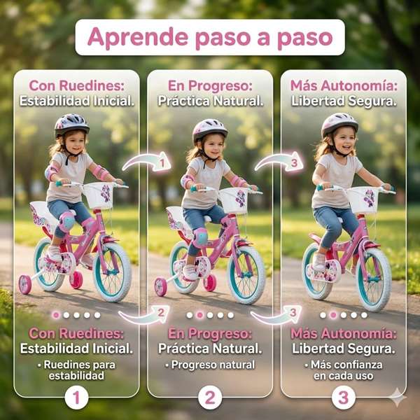 Bicicleta Minnie Huffy 14" (4/6 años) Rosa