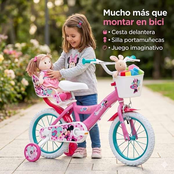Bicicleta Minnie Huffy 14" (4/6 años) Rosa