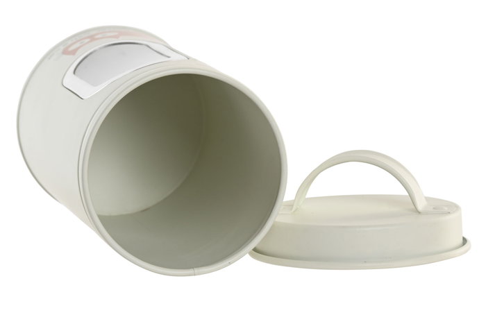 DKD Home Decor Bote Metálico para Comida de Gato Beige 900ml
