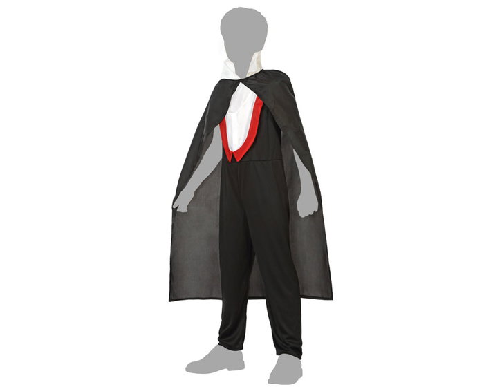 Disfraz Vampiro Niño Halloween Capa y Camiseta Negro Talla Infantil 10-12 Años