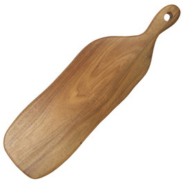 Home Deco Factory Tabla de Servir Cocooning de Madera de Acacia con Formas Sinuosas, 64x18 cm, Altura 2 cm