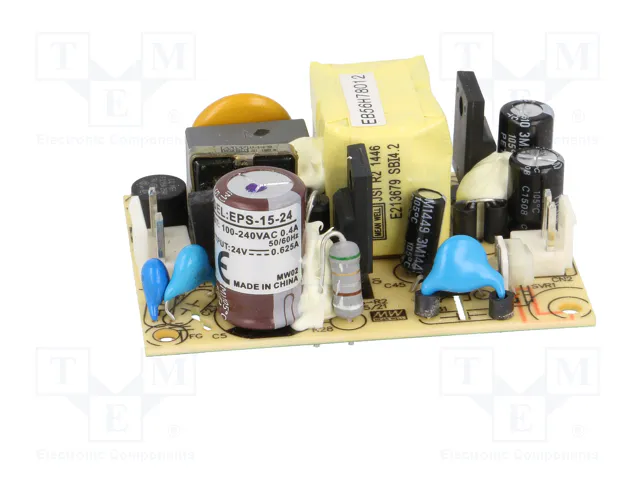MEAN WELL EPS-15-24 Alimentador de impulso abierto 15W 24V DC