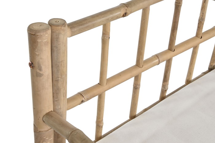 DKD Home Decor Sofá Bambú 180x70x80 con Cojín Desenfundable