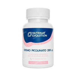 Nutrinat Evolution Cromo Picolinato 200 µg - 60 Cápsulas Vegetales - Complemento Alimenticio para Metabolismo Glucosa