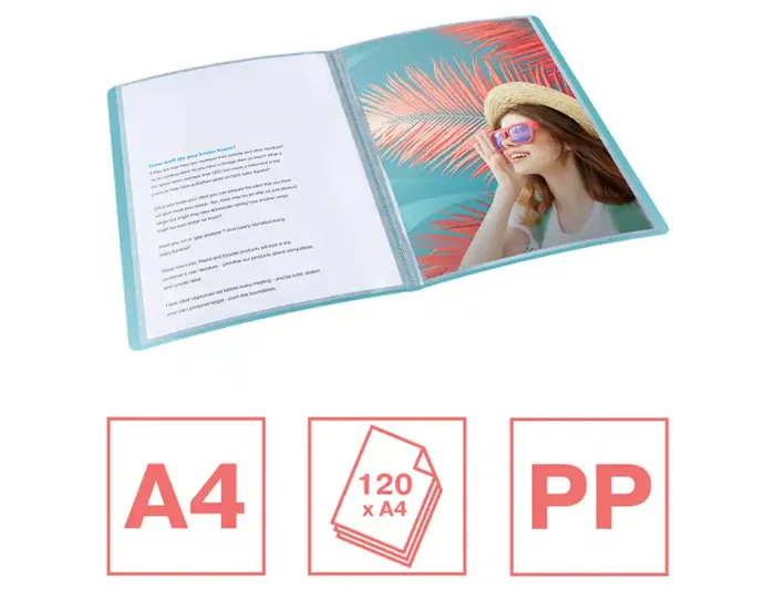 Esselte Carpeta Escaparate Colour Breeze 60 Fundas Polipropileno Tapa Flexible DIN A4 Colores Surtidos