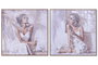 DKD Home Decor Cuadro Lienzo PS 80x3,5x80 Chica Vino Surtido de 2 Piezas