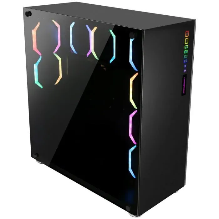 Abkoncore Caja de PC R780 Sync Torre Grande E-ATX ATX Micro ATX Mini-ITX con 8x120mm ARGB Frontal Metálico Vidrio Templado Negro
