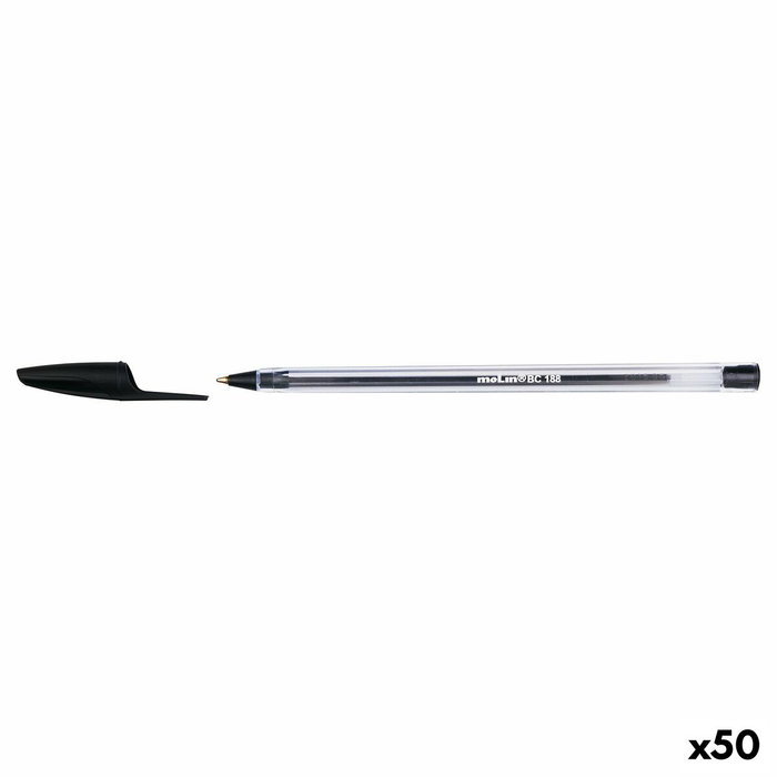 Molin Caja de 50 Bolígrafos Económicos Negro 1mm
