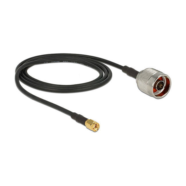 DeLOCK Cable de antena N Stecker a RP-SMA Stecker CFD200 2,0 m low loss DeLOCK Cable de antena N Stecker a RP-SMA Stecker CFD200 2,0 m low loss