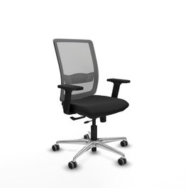 PIQUERAS Y CRESPO Silla de oficina Haches con mecanismo Sincro/Traslack, Negro/Gris