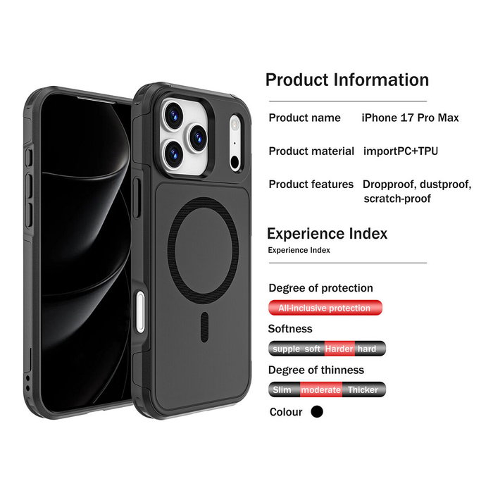 4smarts Defend Case Bumper para Apple iPhone 17 Pro Max (6.9") - Resistente a Golpes, Negro 4smarts Defend Case Bumper para Apple iPhone 17 Pro Max (6.9") - Resistente a Golpes, Negro