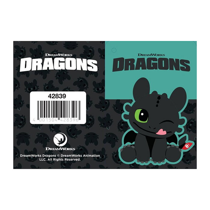 Schmidt Spiele 42839 Dragons: Ohnezahn, Juguete de Dragón de Felpa Negro, 18 cm