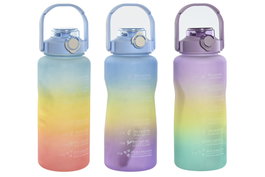 DKD Home Decor Set de 6 Botellas de Agua 2L con Diseño Degradado Multicolor