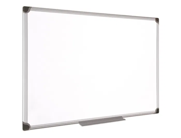 Bi-office Pizarra Blanca Magnética Maya W Cerámica Vitrificada Marco Aluminio 180 x 90 cm con Bandeja