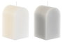 DKD Home Decor Vela Gris Blanco 5 x 9 x 5 cm (12 Unidades) Cera Parafina Duración 50h