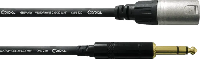 Cordial Cable de Audio Jack Estéreo / XLR Macho - 30 cm