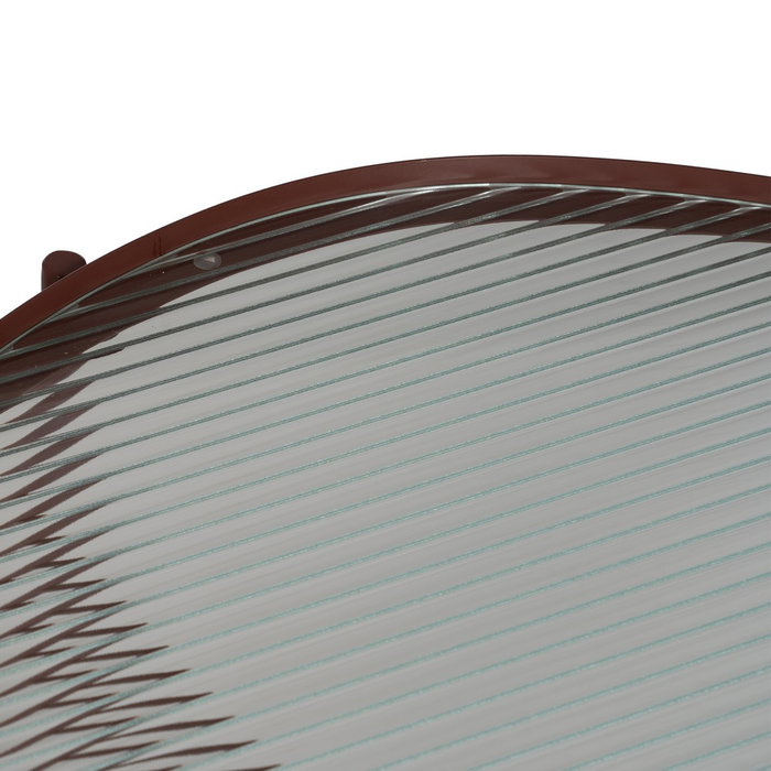 Mesa Centro Teja Metal-Cristal 78 X 68 X 37 cm