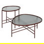 Mesa Centro Teja Metal-Cristal 78 X 68 X 37 cm