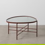 Mesa Centro Teja Metal-Cristal 78 X 68 X 37 cm