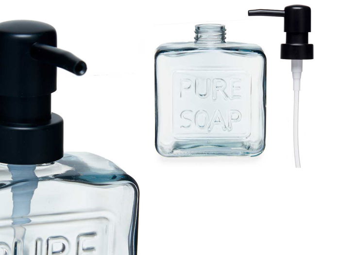 Berilo Dispensador Jabón Negro 250 ml con Dimensiones 9x15x5 cm (Set de 12)