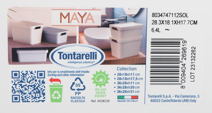 Inde Caja de Almacenaje Maya Blanca con Tapa 6.4L (12 Unidades)