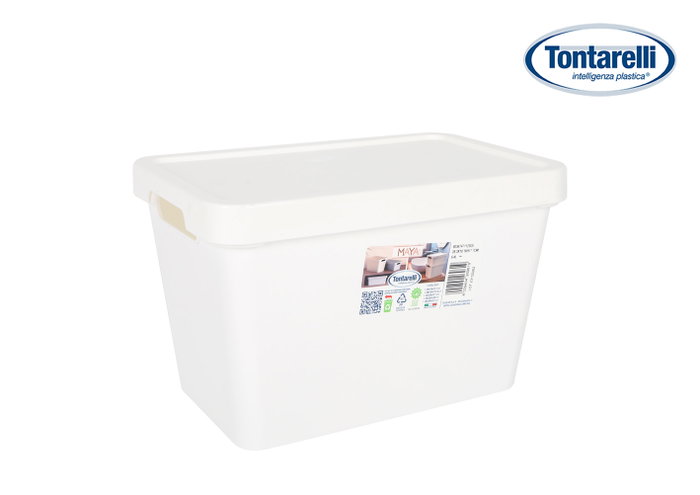 Inde Caja de Almacenaje Maya Blanca con Tapa 6.4L (12 Unidades) Inde Caja de Almacenaje Maya Blanca con Tapa 6.4L (12 Unidades)