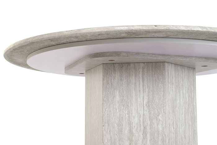 DKD Home Decor Mesa Redonda Comedor Moderno Gris 120 x 75 x 120 cm DKD Home Decor Mesa Redonda Comedor Moderno Gris 120 x 75 x 120 cm