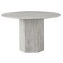 DKD Home Decor Mesa de Comedor Redonda con Acabado Símil Mármol Gris