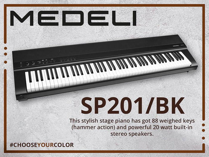 Piano de Escenario Medeli 88 Teclas Sp201/Bk