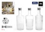 Inde Botella Vidrio Transparente 1 L 10 x 10 x 27.2 cm La Mediterranea (12 Unidades)