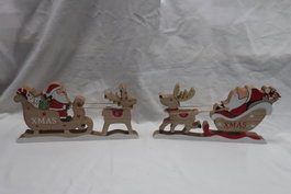 DKD Home Decor Figura de Madera de Trineo Surtido de 2 Modelos