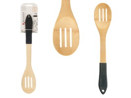 Kinvara Pala Cuchara Rayas Bambú y Silicona Negra 7x36.5x1.7 cm (Set de 24)